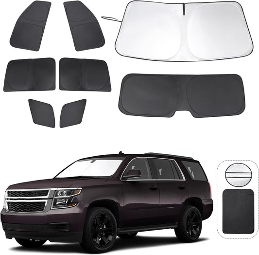 TINGLU Window Shades for Chevrolet Tahoe 2015-2020 Accessories Car Side Full Windows Rear Triangular Windshield Sun Shade Sun UV Rays & Privacy Protection for Camping Napping Relaxing 8PCS