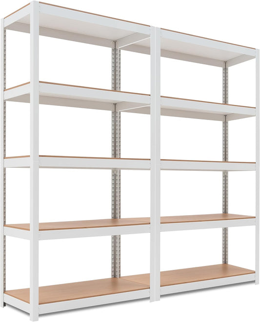 HOMEDANT House 5-Tier Laminated Metal Shelving Unit Adjustable Storage Utility Rack Heavy Duty Shelves Organization Multipurpose Shelf Kitchen Garage Pantry Closet 2Pack
