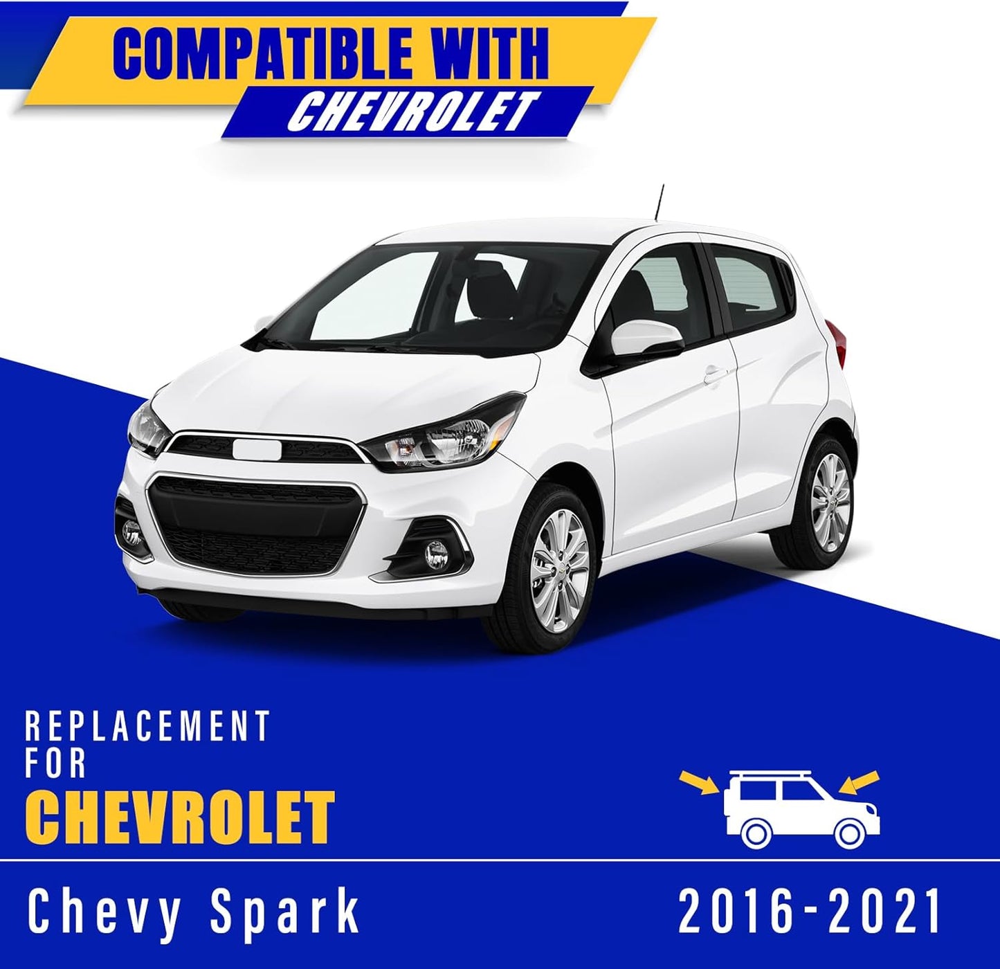 3 wipers Replacement for 2016-2021 Chevrolet Chevy Spark, Windshield Wiper Blades Original Equipment Replacement - 24"/14"/8" (Set of 3) U/J HOOK