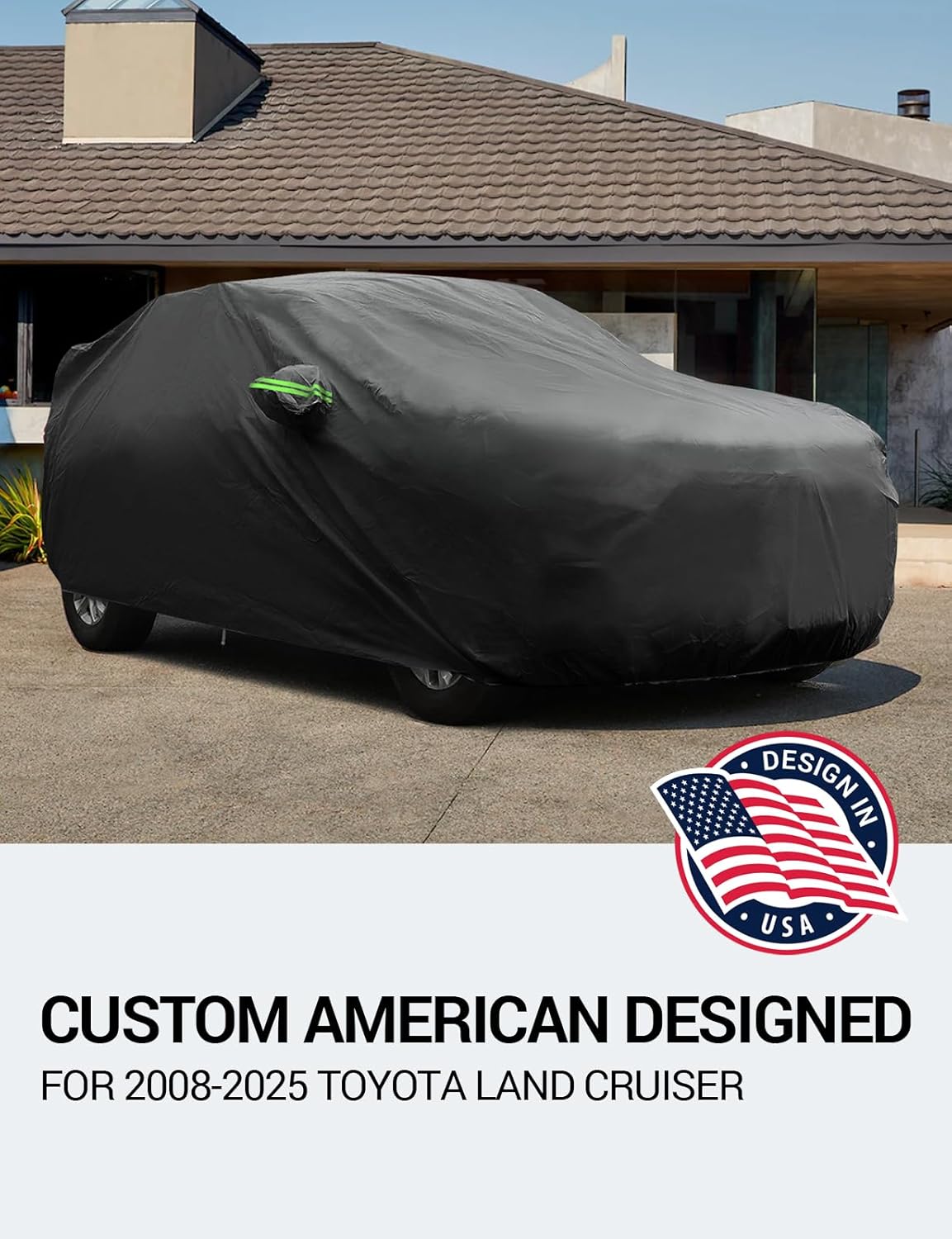 Proadsy 2025 Upgrade Car Cover Custom Fit for Toyota Land Cruiser 2008-2025, Waterproof All Weather for Automobiles, Full Exterior Cover Rain Snow Sun Protector Indoor Outdoor Car Cover