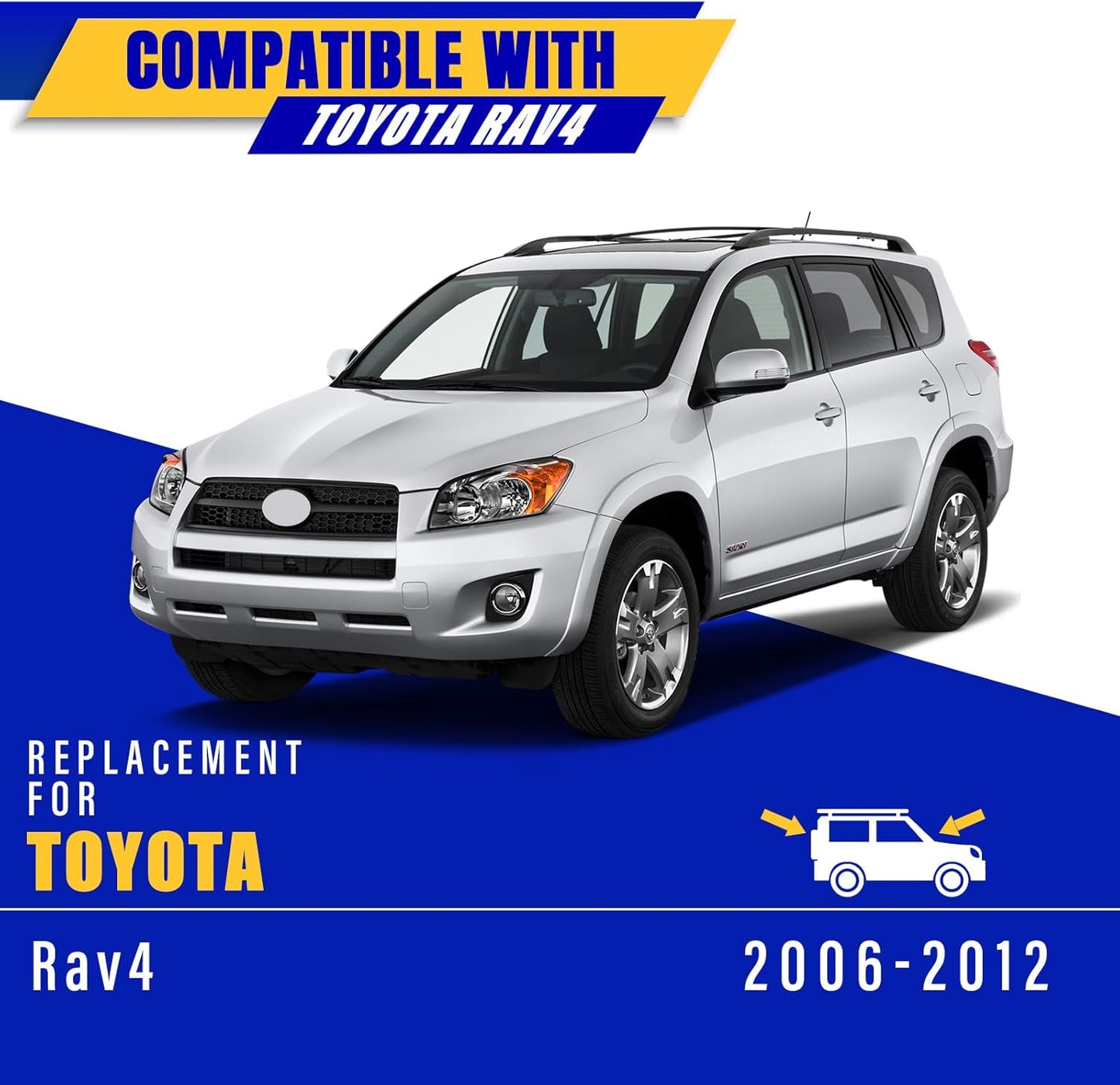 3 wipers Replacement for 2006-2012 Toyota Rav4, Windshield Wiper Blades Original Equipment Replacement - 24"/17"/12" (Set of 3) U/J HOOK