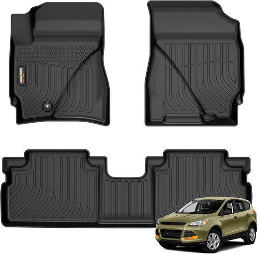 Binmotor-Floor Mats for Ford Escape 2009-2012, for Mazda Tribute & Mercury Mariner 2009-2011, TPE All Weather Mats Rubber Floor Mat for Escape, Car Mats for Mazda Tribute & Mercury Mariner