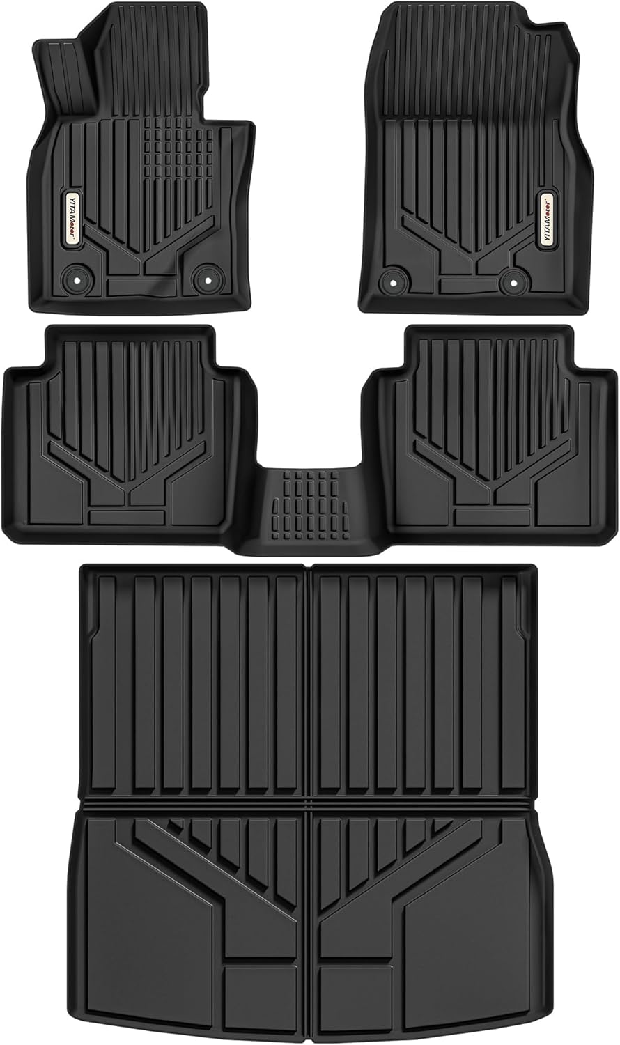 YITAMOTOR Floor Mats Fit for Mazda CX-50 2023-2025 (Not for Hybrid, Not Fit for CX-5 CX5), All-Weather TPE 1st, 2nd Row and Trunk Mats - Black