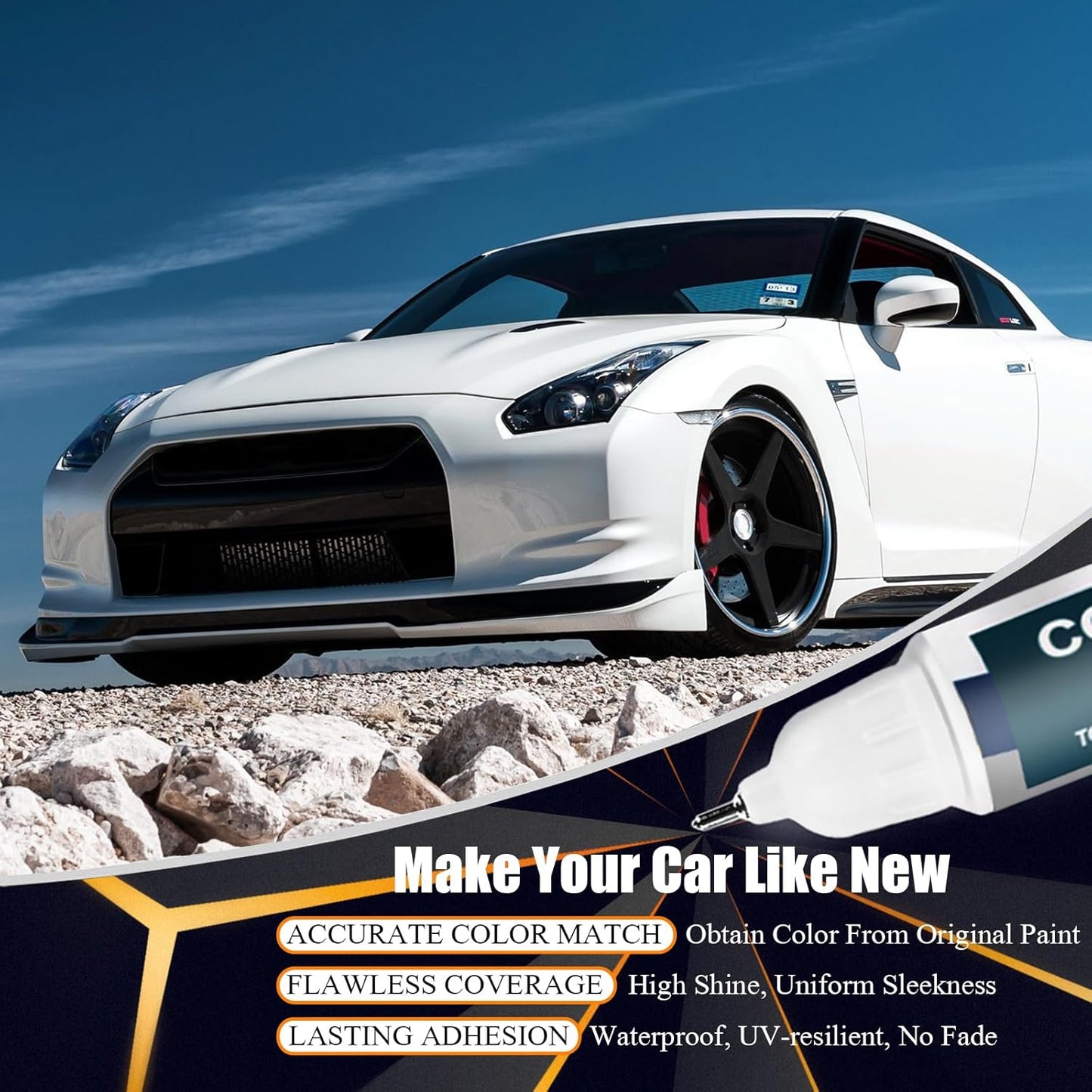 Q10 White Touch Up Paint for Nissan, Car Paint Pen Scratch Repair Two-In-One Touch Up Paint, Premium Car Scratch Remover for Deep Scratches