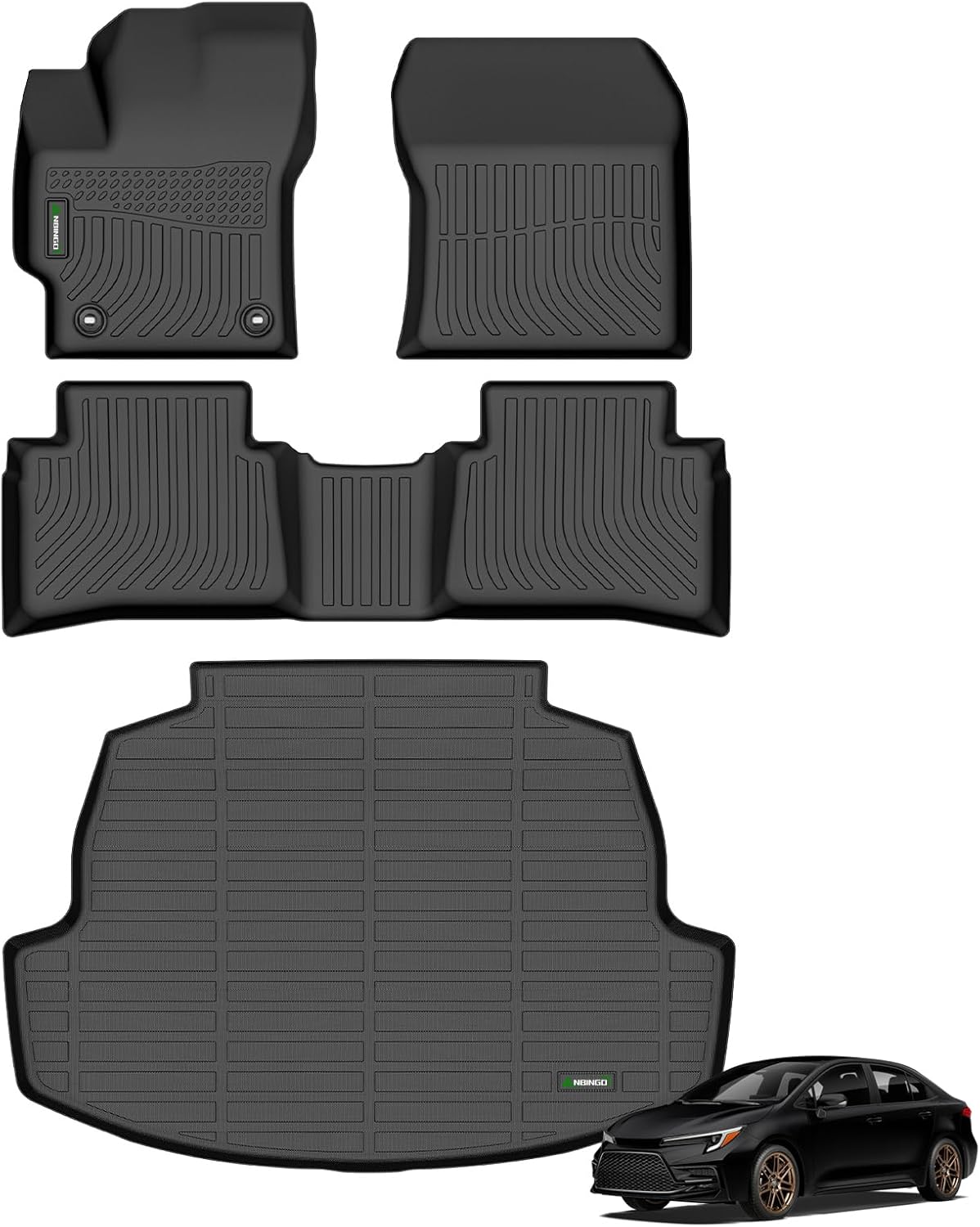 ANBINGO®-Floor Mats & Cargo Liner for Corolla Sedan 2026 2025-2020 (Include Hybrid), (Not Fit Corolla Cross & Hatchback Model) 2026 Corolla Mats TPE All Weather Waterproof Floor Mats for Corolla Black