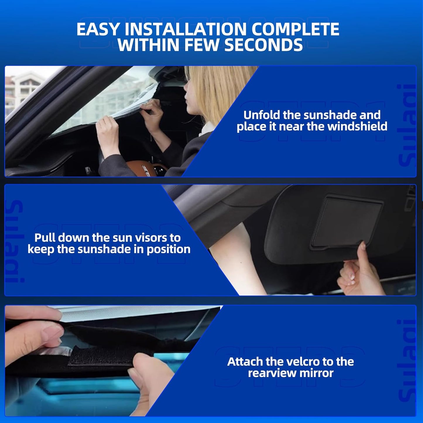 Windshield Sun Shade for Audi A6 2019-2025 Foldable Sunshade Custom Fit Front Window Car Interior Accessories Protector Blocks UV Rays