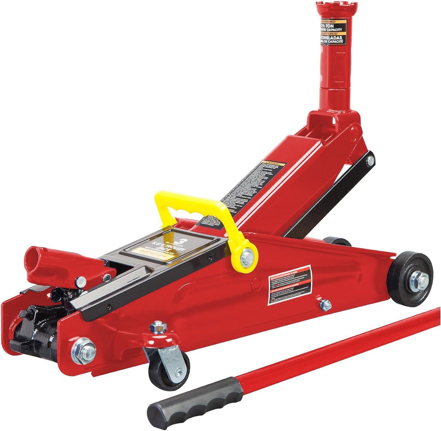 BIG RED T83006 Torin Hydraulic Trolley Service/Floor Jack with Extra Saddle (Fits: SUVs and Extended Height Trucks): 3 Ton (6,000 lb) Capacity, Red