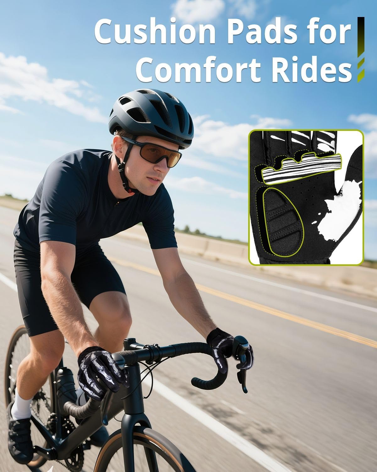 RIGWARL Skeleton Motorcycle Gloves Men Women Touchscreen, Non-Slip Mountain Bike Gloves for Men Cycling, Lightweight Dirt Bike Riding Bicycle Glove