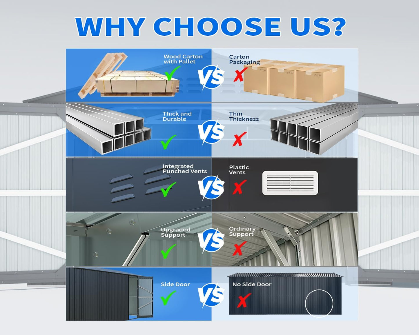 10x20 Metal Shed, Metal Garage Building with 2 Lockable Doors, Prefab Garage Shed with 4 Air Vents, Large Sheds & Outdoor Storage Clearance, Car Sheds for Truck, Tool, Lawnmower, Black