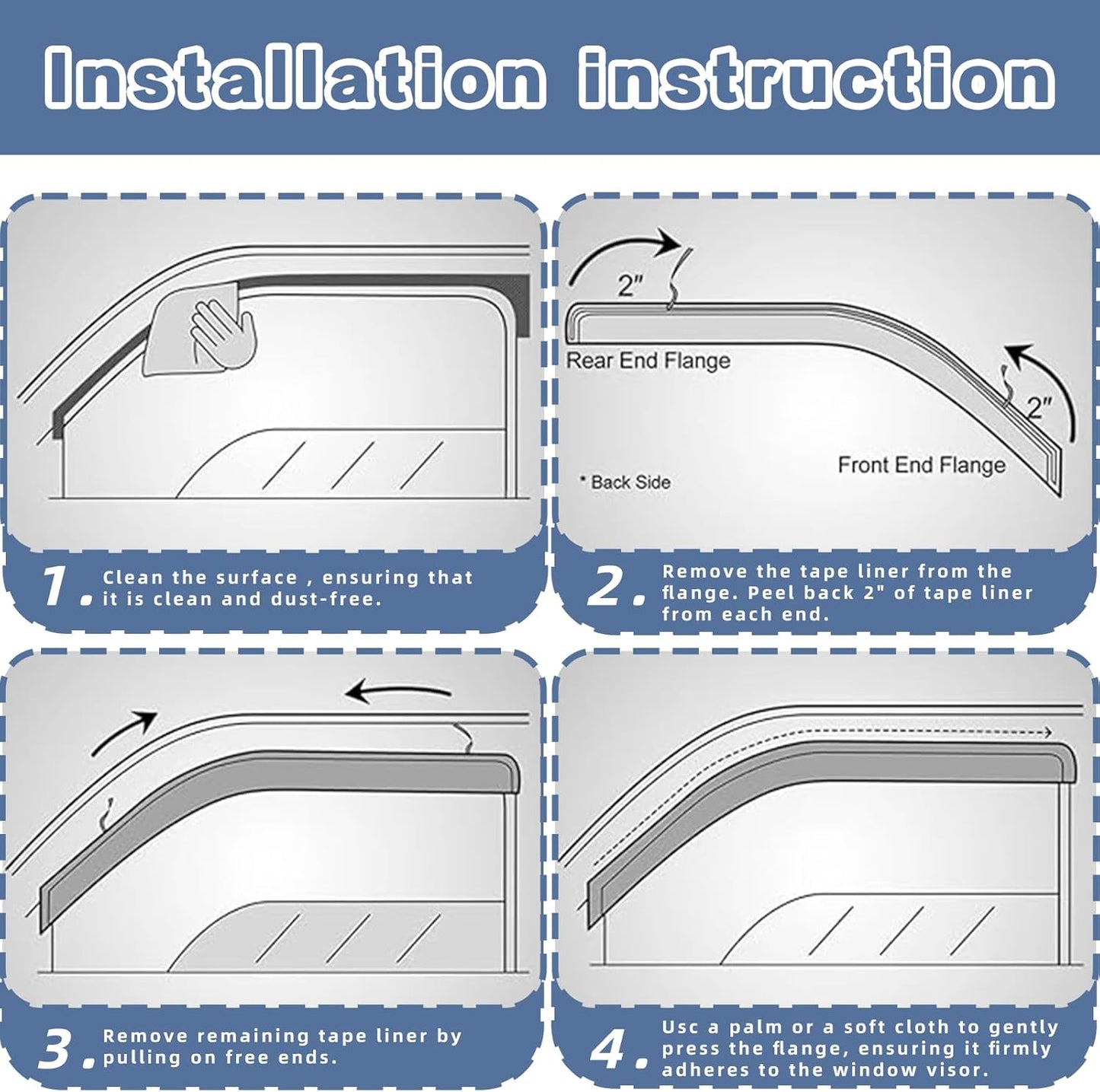Window Visors Rain Guards fits 2014-2020 Impala (EXCLUDES Impala Limited), Out-Channel Window Wind Deflectors Vent Shades Accessories, Dark Smoke 4 Pcs, 2015 2016 2017 2018 2019