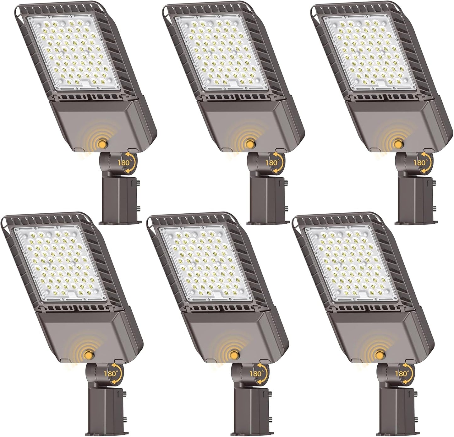 240W LED Parking Lot Lights Commercial Area Oudoor Lighting Dusk to Dawn LED Street Lights 43200Lm(180LM/W) 6000K IP65 Waterproof 100-277V for Driverway Parking Lot 6 Pack