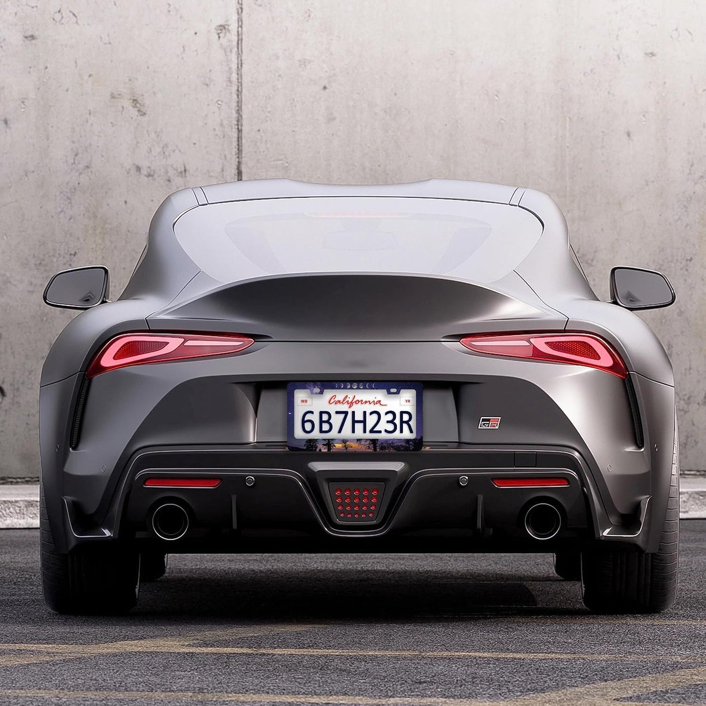 Starry Sky Moon License Plate Frames - 2 Pcs Set 2 Holes Stainless Steel Metal Novelty Auto Car Accessories Decoration License Plate Frame Cover Size 6.3" x 12.2" Fit US Vehicles for Women Men Gift