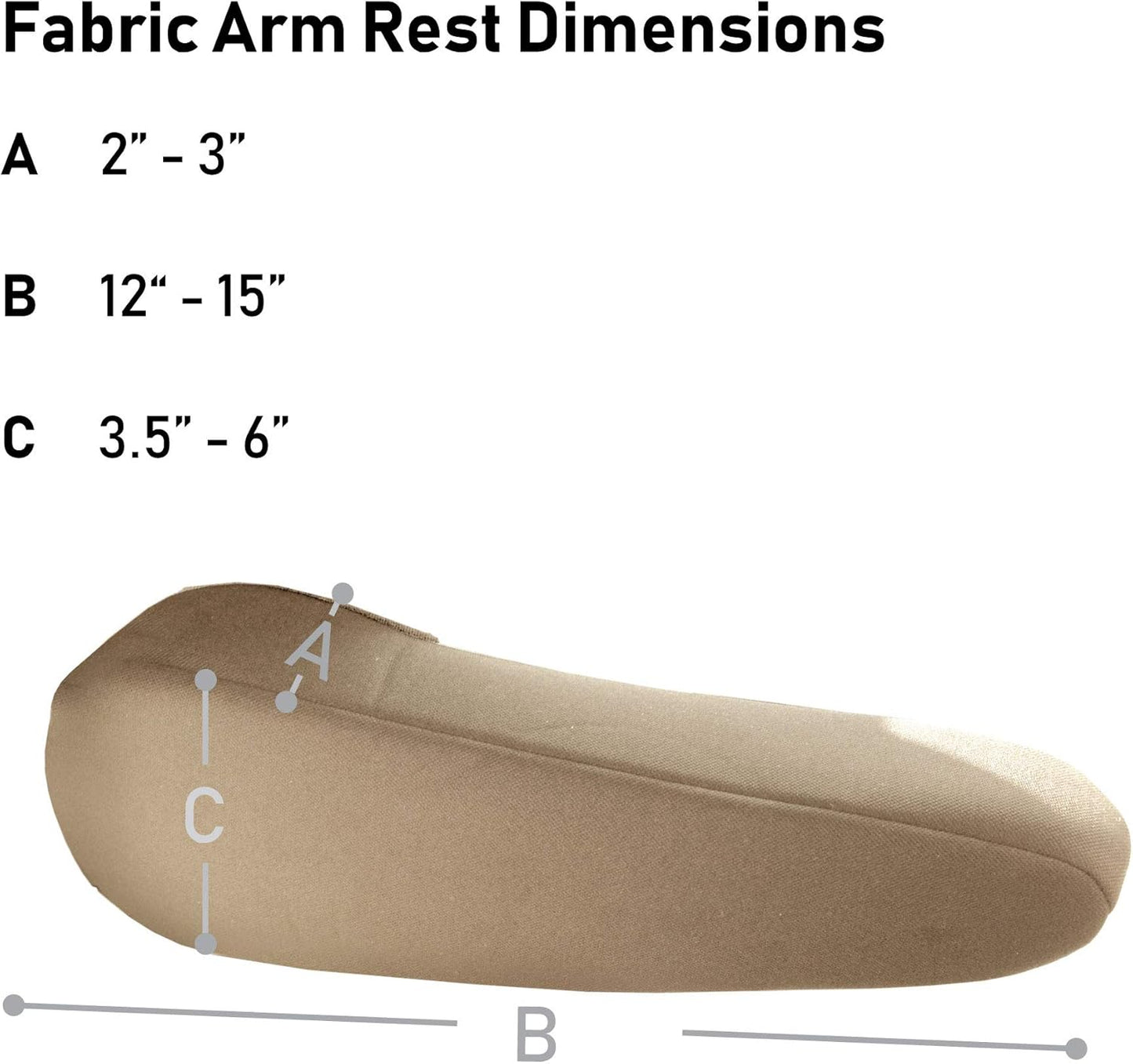 TLH Flat Cloth Fabric Armrest Covers One Pair, Tan Color