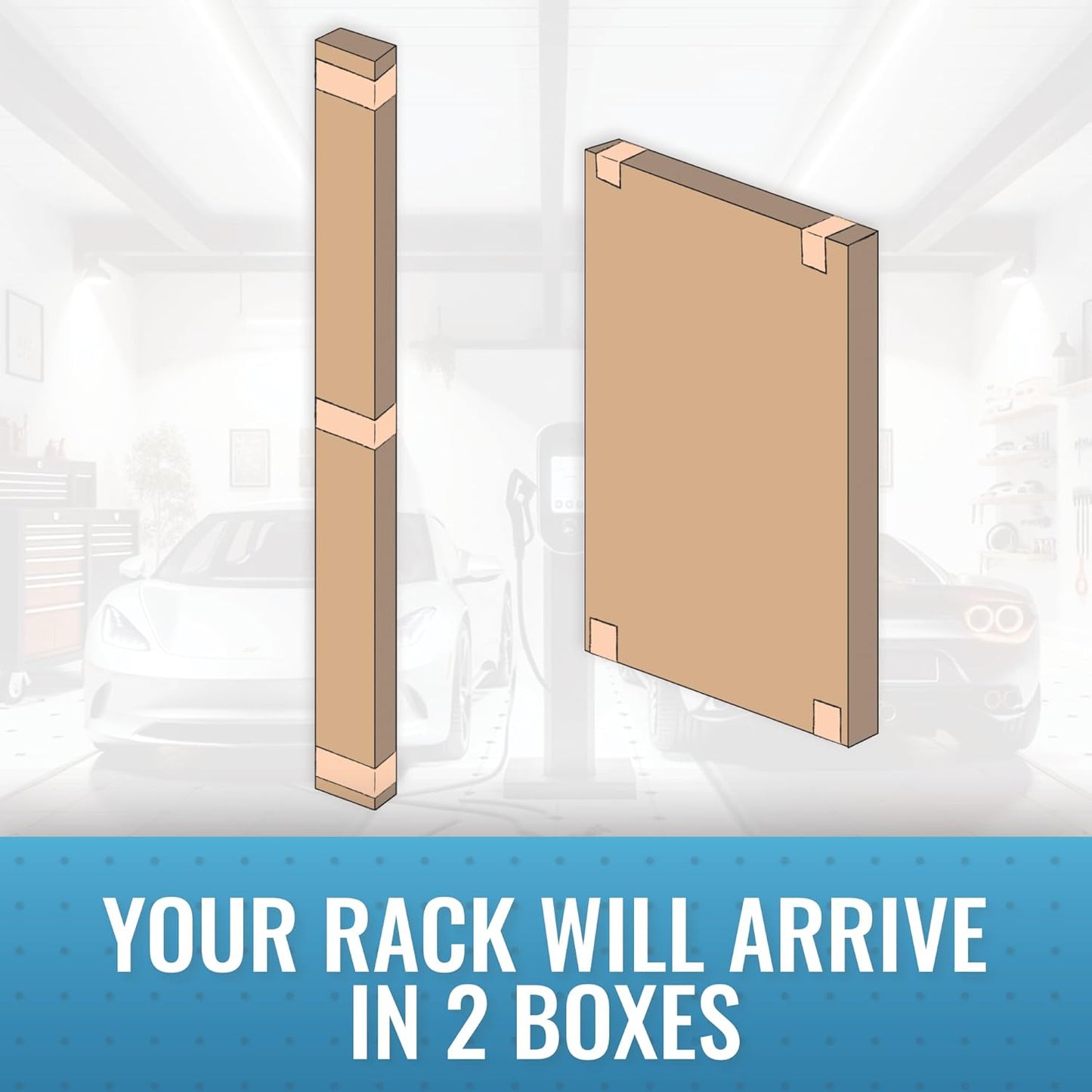 MonsterRax Overhead Garage Storage Rack 2x8, Ceiling Mounted Shelving, Adjustable Hanging Organizer, Heavy Duty Steel, 350 Pound Capacity, Color: Hammertone, Adjusts 24-45" from Ceiling