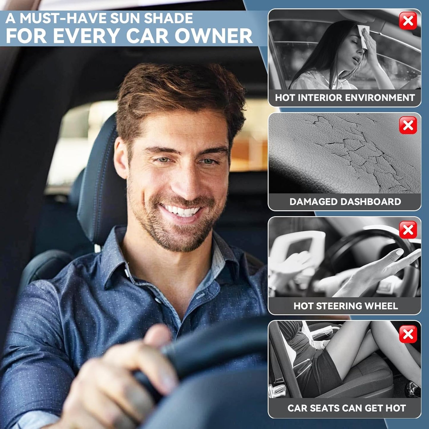 Sun Shade Sunshade for Honda Pilot 2016-2025 2026 Windshield Cover, 4-Layers Sun Shield 240T Silver Sun Visor Foldable Window Shade for Pilot EX-L Special Edition Elite Black Edition Touring