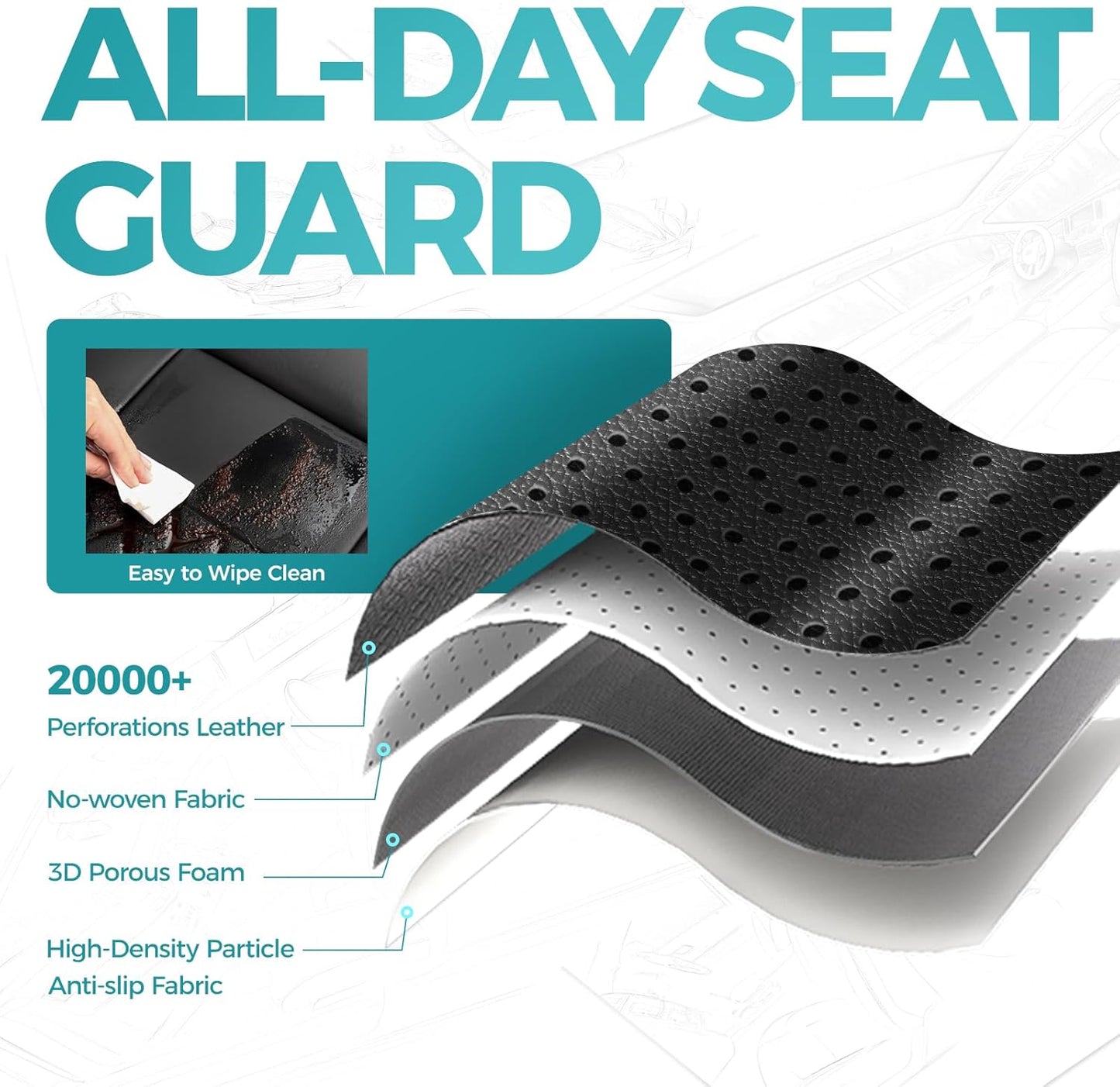 for Toyota Camry Seat Covers SE XSE SE Sport 2012 2013 2014 2015 2016 2017 - Custom Fit Car Seat Covers Full Set, Waterproof Breathable Leather Seat Covers for Cars, Black Not for Hybrid