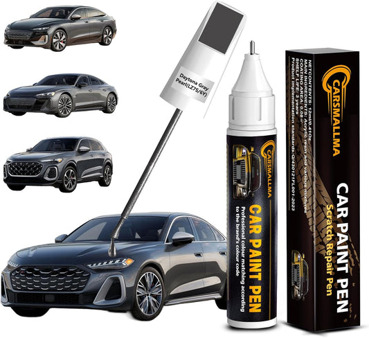LZ7S/6Y Daytona Gray Pearl Car Touch Up Paint for Audi, Color Accurate Car Paint Scratch Repair Pen Kit Quick & Easy Fix Vehicle Chips and Automotive Nicks Scuff