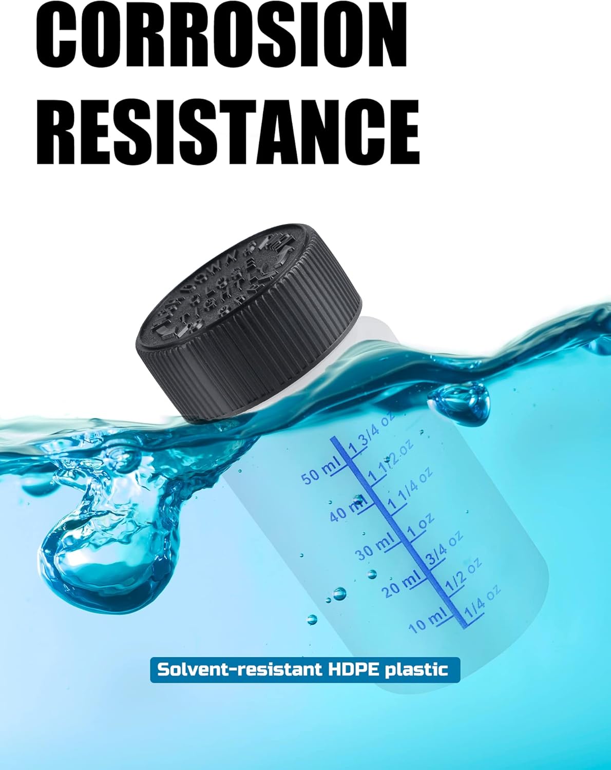 Lichamp Touch Up Paint Container, 50-Piece 2 oz Paint Touch Up Bottles with Brush, 2 Ounce (60ml) A250TP