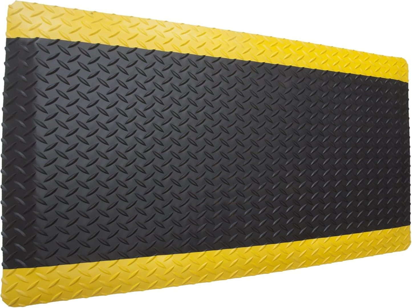 Rhino Mats, American Classic Diamond Anti-Fatigue Mats, Industrial Ergonomic Comfort Standing Mat for Work, Home, Garage, Office, Kitchen or Anywhere (Black/Yellow 9/16" Thick, 4 FT. x 10 FT.)