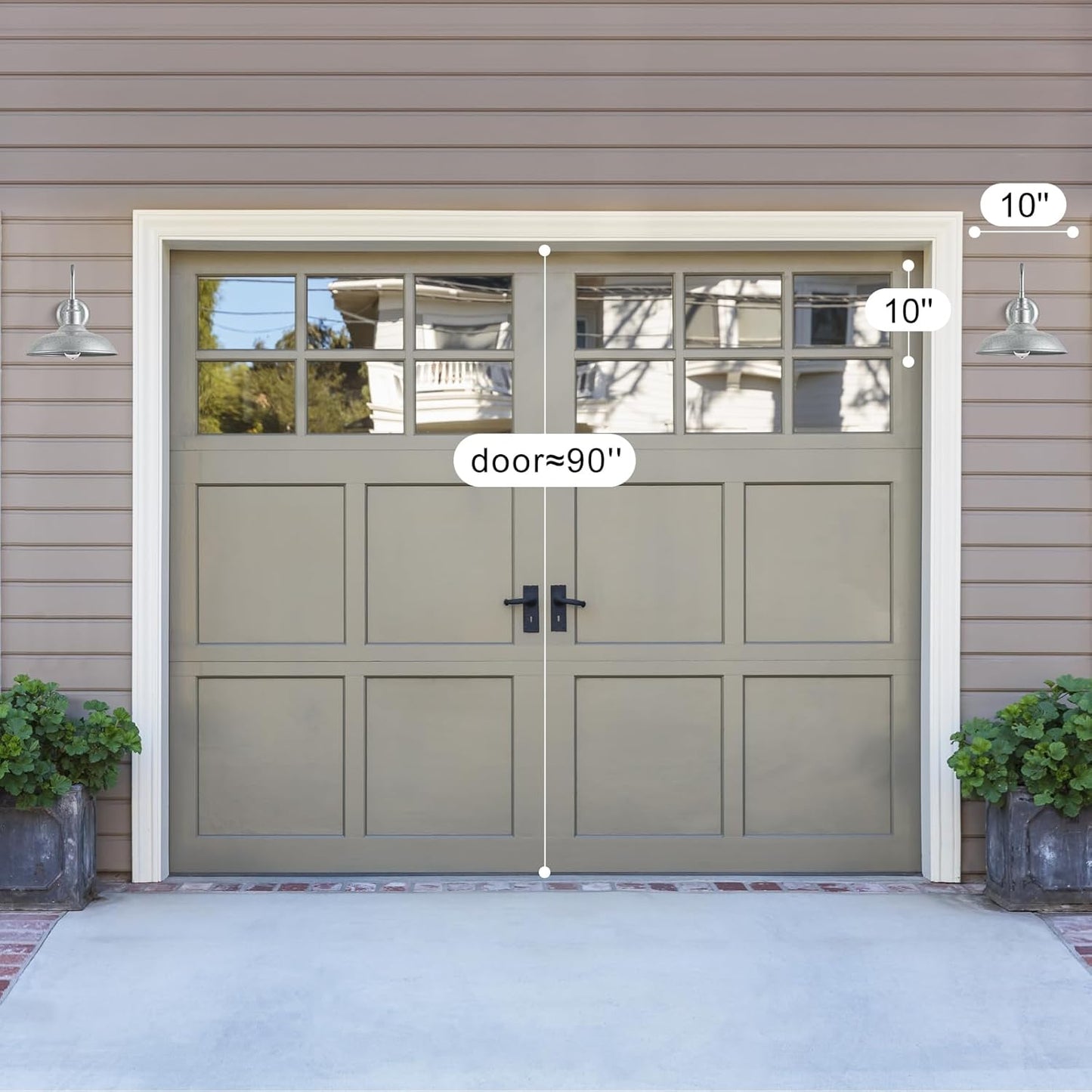 10'' Dome Outdoor Gooseneck Barn Light, Galvanized Steel Exterior Wall Lantern Farmhouse Style Outdoor Porch Wall Sconce for Patio, Yard, Garage 1 Pack Gooseneck Lighting Fixture, LM2201-SV