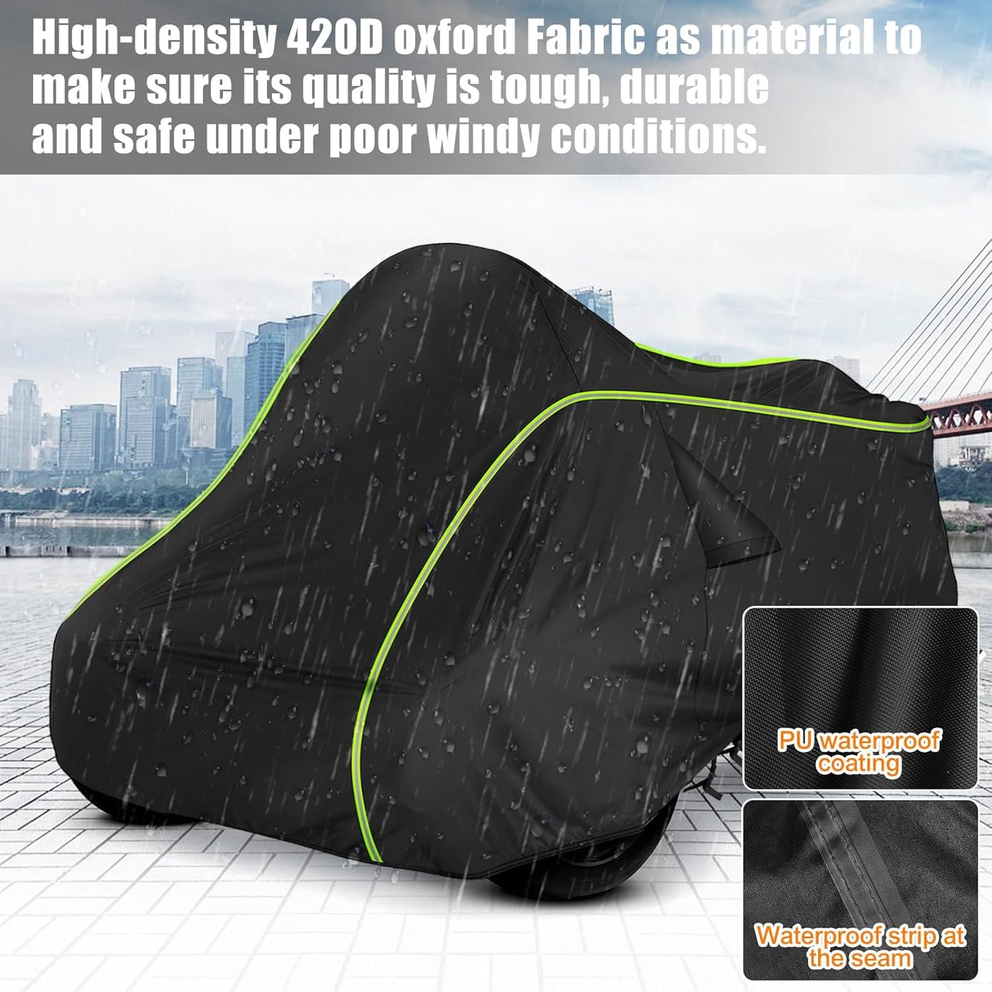 for Can-Am Spyder RT Full Cover 2010-2019, 420D Heavy Duty Waterproof Cover for Outdoor Storage Fits for Can Am Spyder RT Limited Accessories 2010-2019