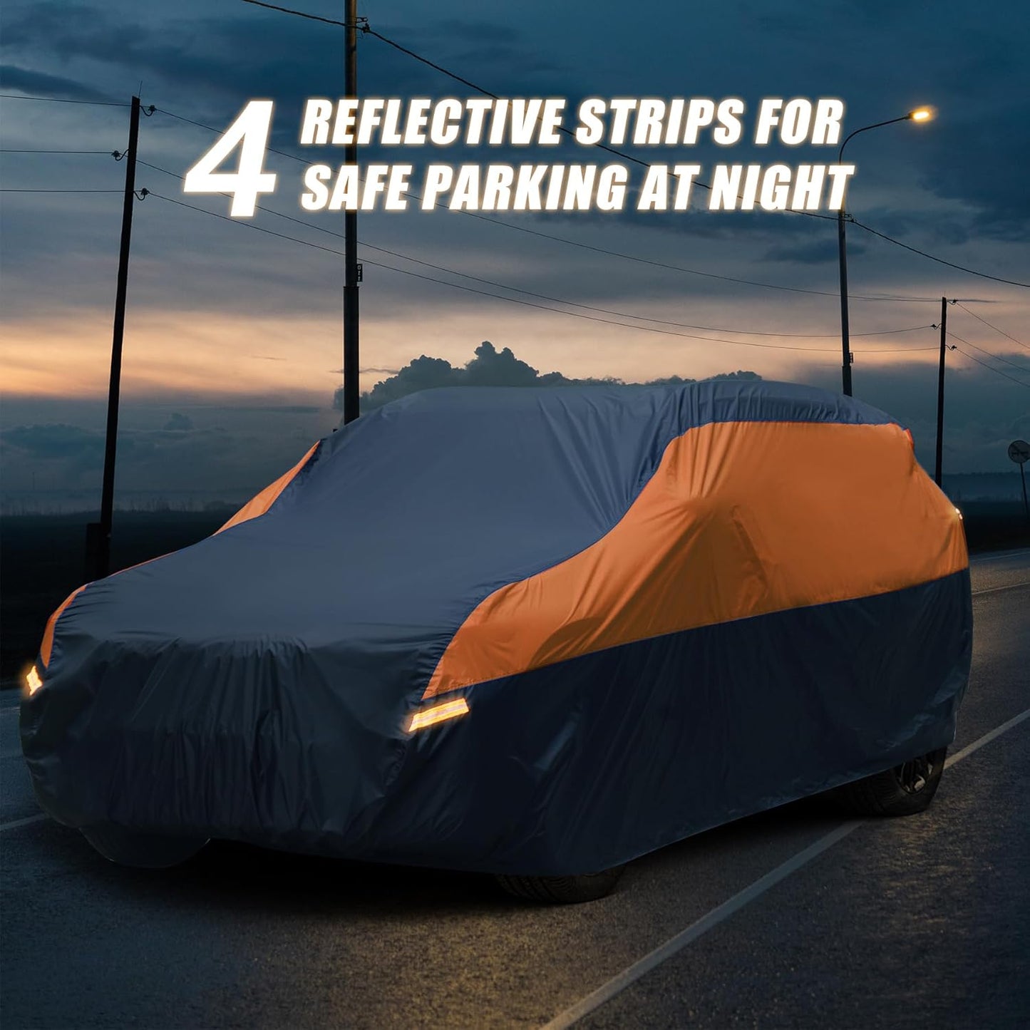 SUV Car Cover Hatchback Cover Waterproof All Weather, Outdoor Car Covers for Automobiles with Zipper Door, Hail UV Snow Wind Protection, Car Cover, Fit SUV Jeep-Length (up to 181")