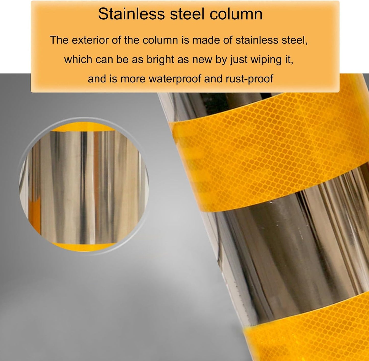 Safety Barrier Bollard, Steel Car Parking Protection Posts, Caution Cones, Driveway Barrier, Parking Stopper for Garage, Perfect for Traffic-Sensitive Area(Yellow (1PCS))