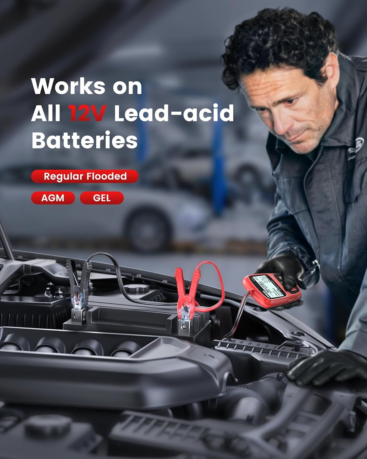 ANCEL BST200 Car Battery Tester 12V Automotive, 100-1100 CCA Battery Load Tester Tool, Auto Battery Analyzer Digital Tester for Car Truck Motorcycle SUV Boat and More