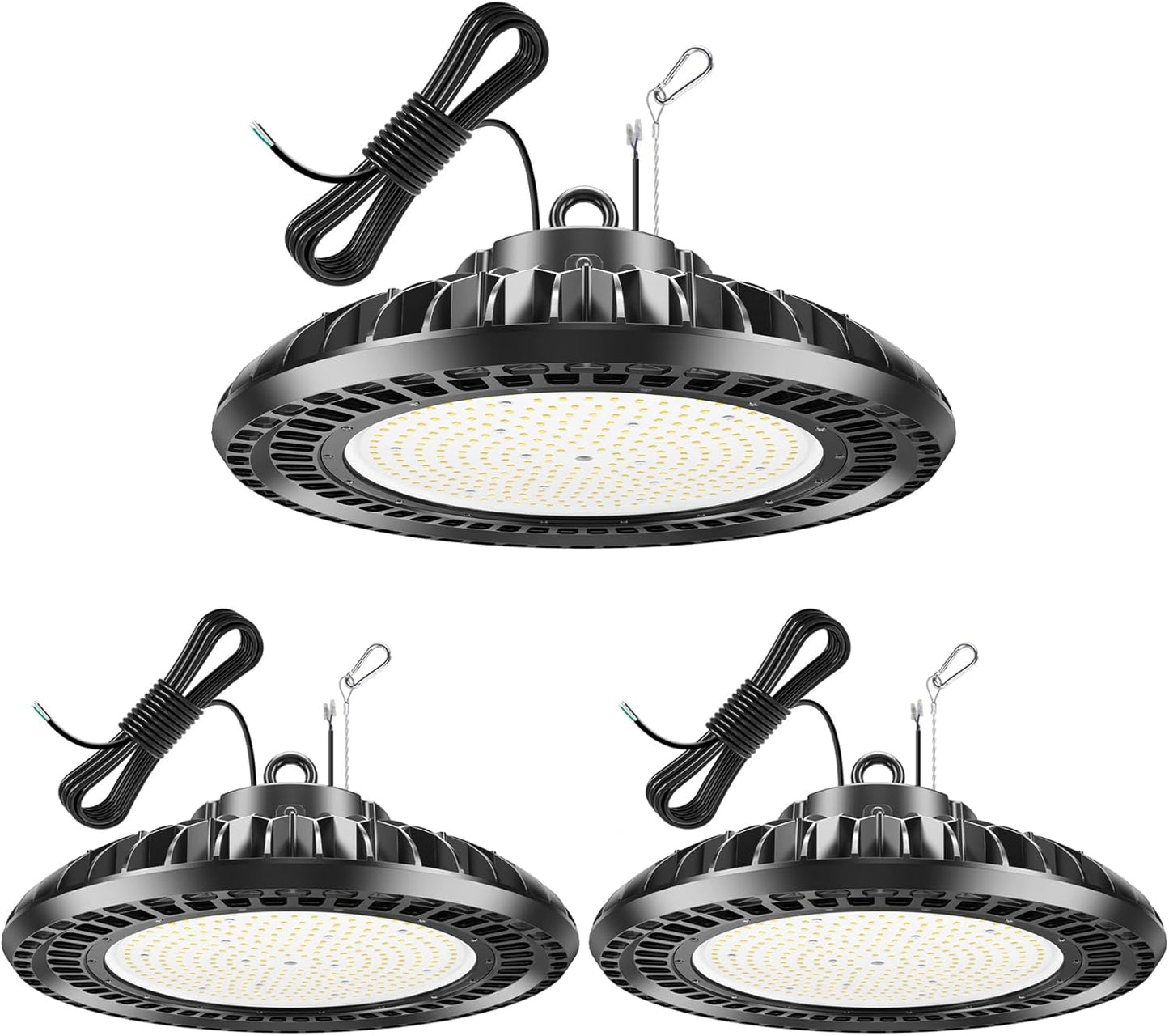 3 Pack 500W LED High Bay Light 72,500LM DLC ETL Listed Industrial Grade UFO Light Dimmable IP65 Waterproof 5000K Commercial Bay Lighting for Warehouse Garage Factory 110V 120V