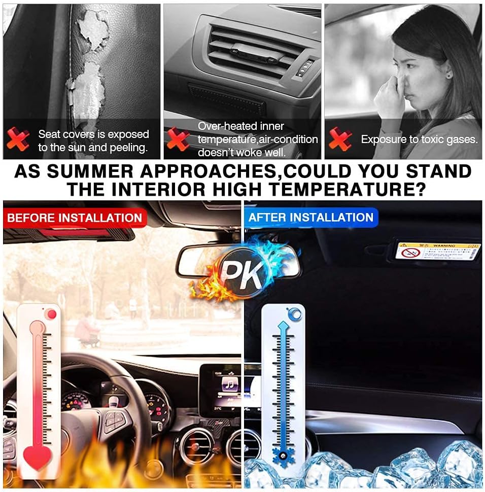 KUST Windshield Sun Shade for 2014-2024 Maserati Ghibli Accessories Custom Fit Sunshade Foldable Window Sun Visor Protector Blocks UV Rays Keep Your Car Cooler