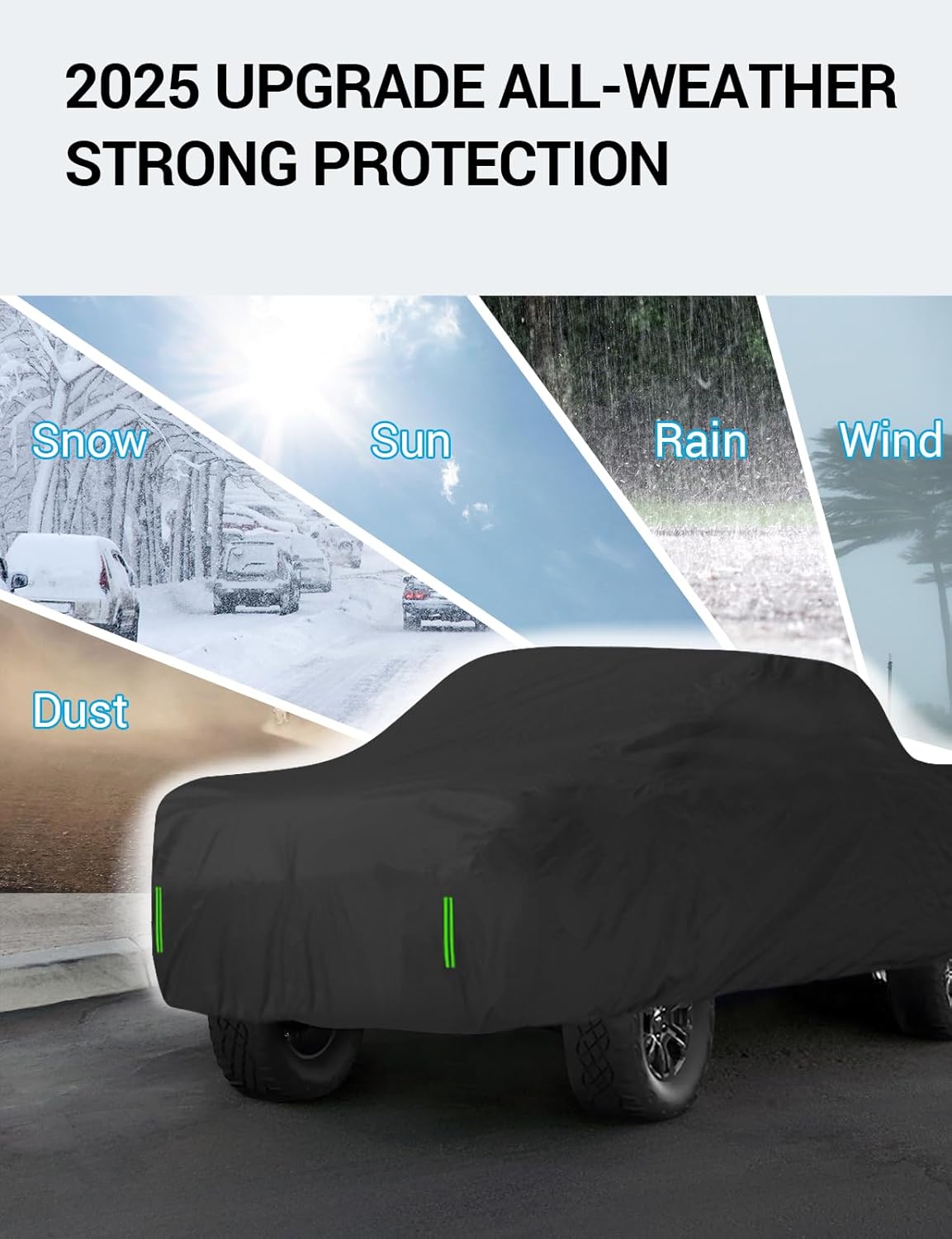 Proadsy 2025 Upgrade Car Cover for 2017-2025 Ford Super Duty F-250 Regular Cab 8 ft Bed All-Weather Windproof Waterproof UV Protection Defense Against Rain Snow Dust Sun Outdoor Truck Cover