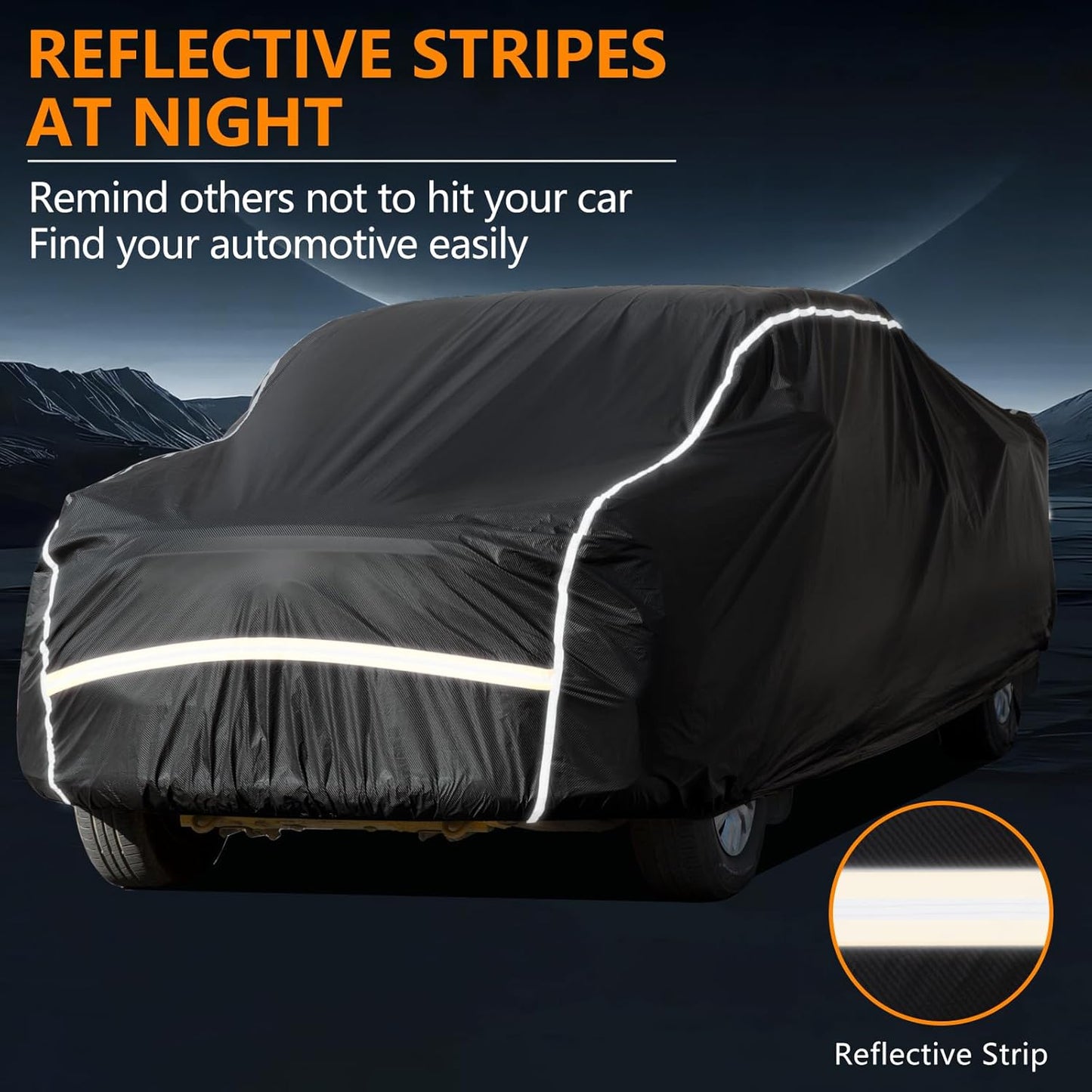 Pickup Truck Cover Waterproof All Weather, Outdoor Sun UV Rain Pickup Protection,6 Layer Heavy Duty Truck Cover, Length Up to 246 Inch(246"*79"*78")