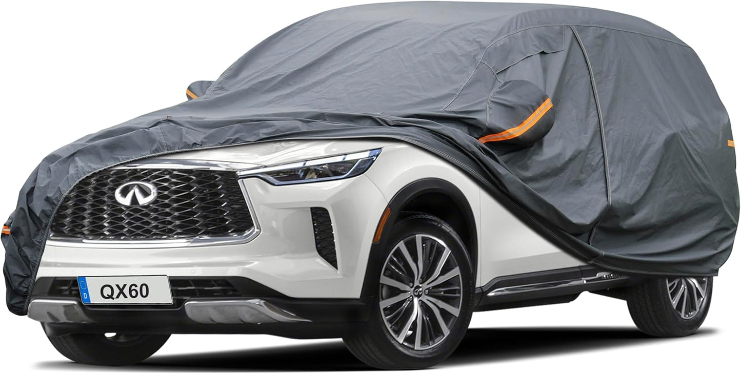 Premium Car Cover Custom Fit Infiniti QX60 (2013-2025), 16 Layers Heavy Duty Car Cover Waterproof All Weather with Zipper Door for Sun Rain Snow Dust Uv Protection