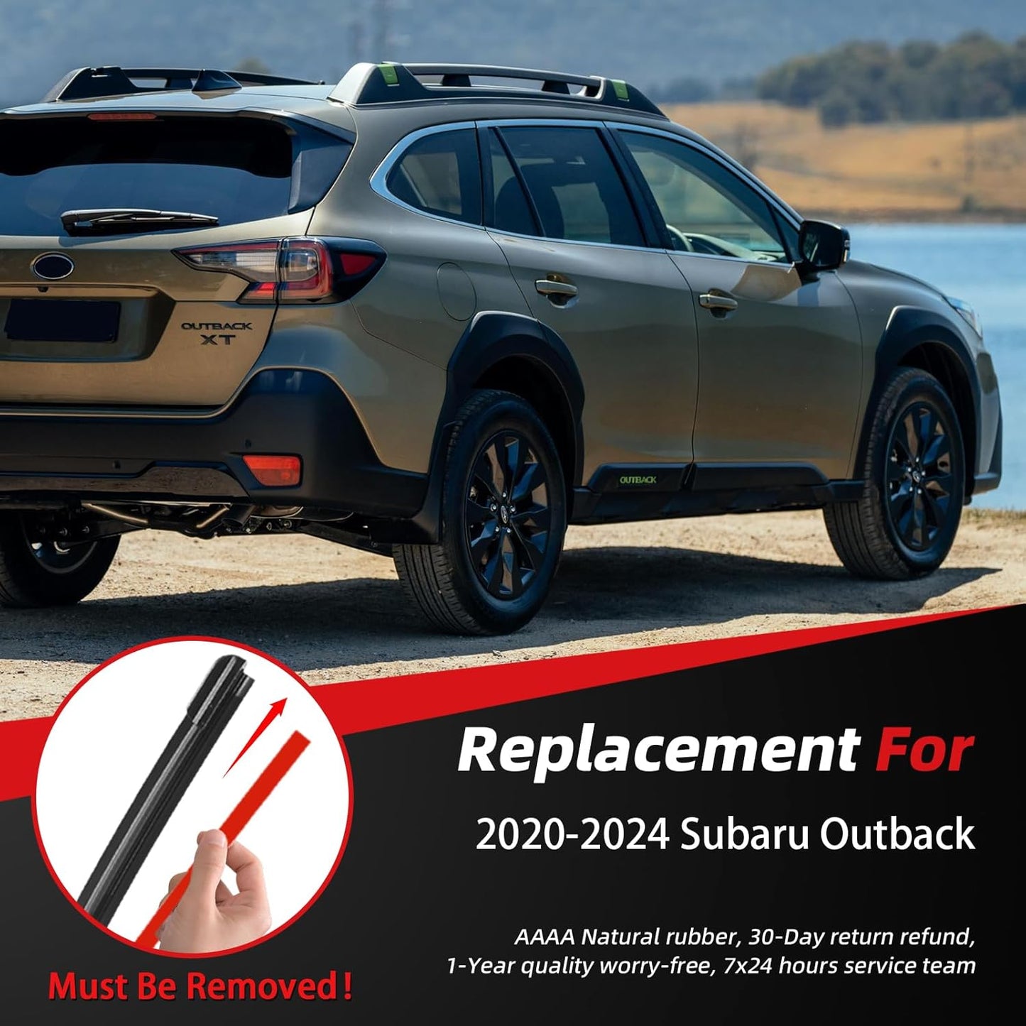 OTUAYAUTO Windshield Wiper Blades - Replacement for Subaru Outback 2020-2024, Front and Rear Wiper Blade, Top Lock - 26"+18"+16" (Pack of 3)