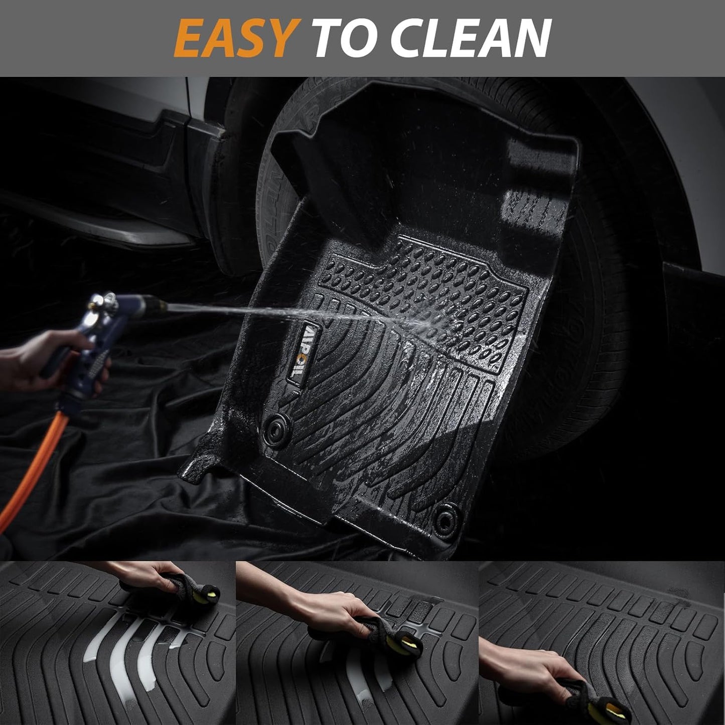 AIPOIL® Floor Mats & Cargo Liner Set for 2024-2025 Subaru Crosstrek/Impreza All Weather Protection TPE Anti-Slip Automotive Full Set Custom Car Mats Accessories - Black