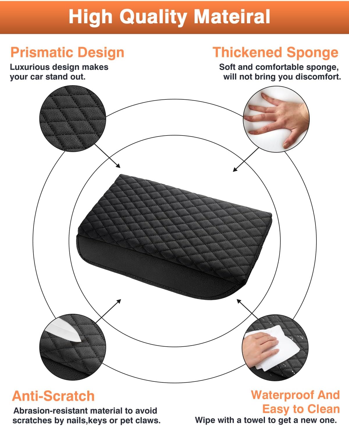 Shademax Center Console Cover Subaru Crosstrek 2024 2025 2026/2024 2025 2026 Impreza Accessories Armrest Cover Cushion Pad Cover PU Leather Middle Console Cover Armrest Seat Box Portector Anti-Scratch