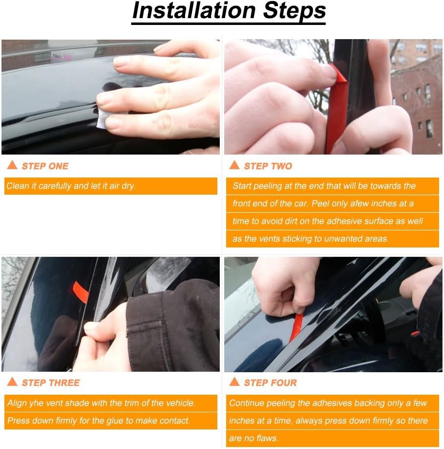 Wind Deflector Compatible with 2002-2009 Chevy Trailblazer Trailblazer SS Smoke Sun Rain Guards Window Visors Not fit EXT Models 94733