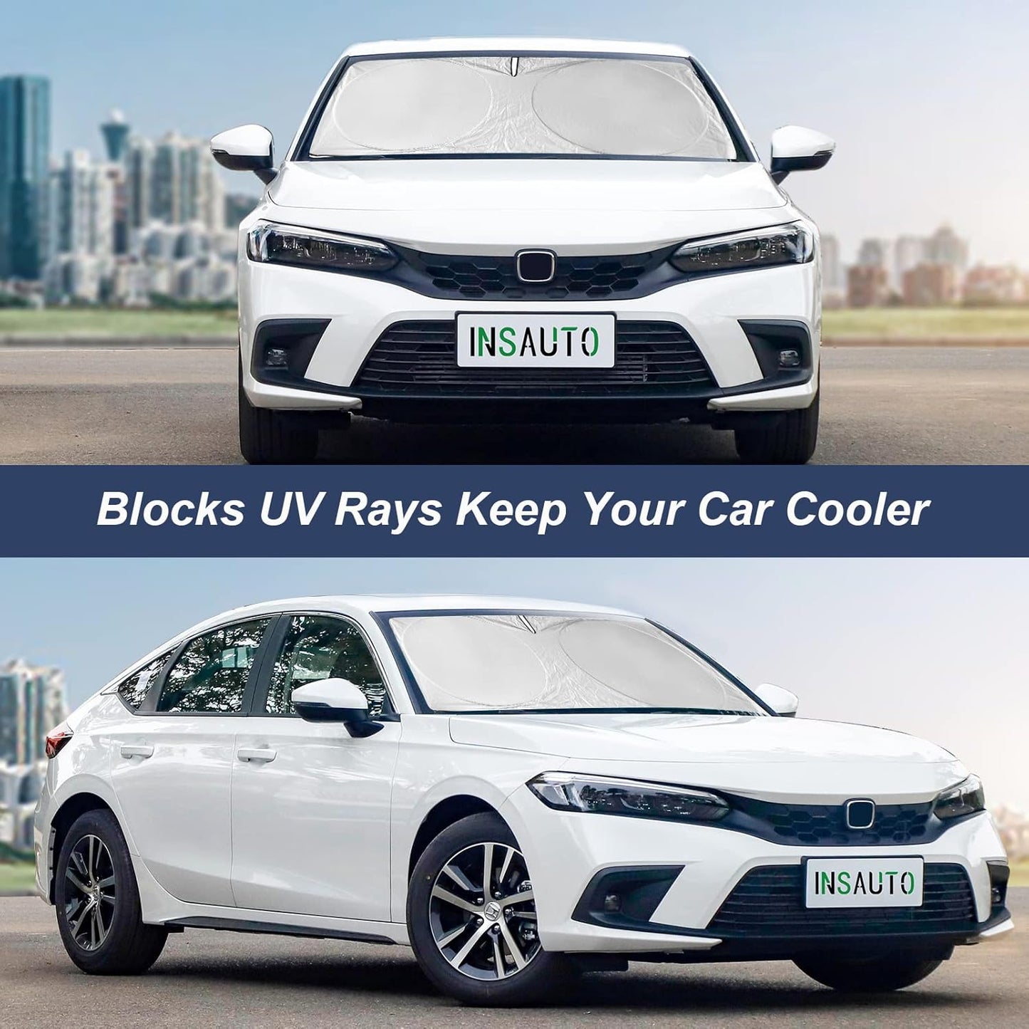 Sunshade for Honda Civic 2022-2025 2026 Sun Shade, Front Window Sun Visor Windshield Cover Custom Fit Civic (Not for 2022 Sport) Sedan, LX, EX, EX-L,Touring Keep Cool Car Accessories Blocks UV Rays