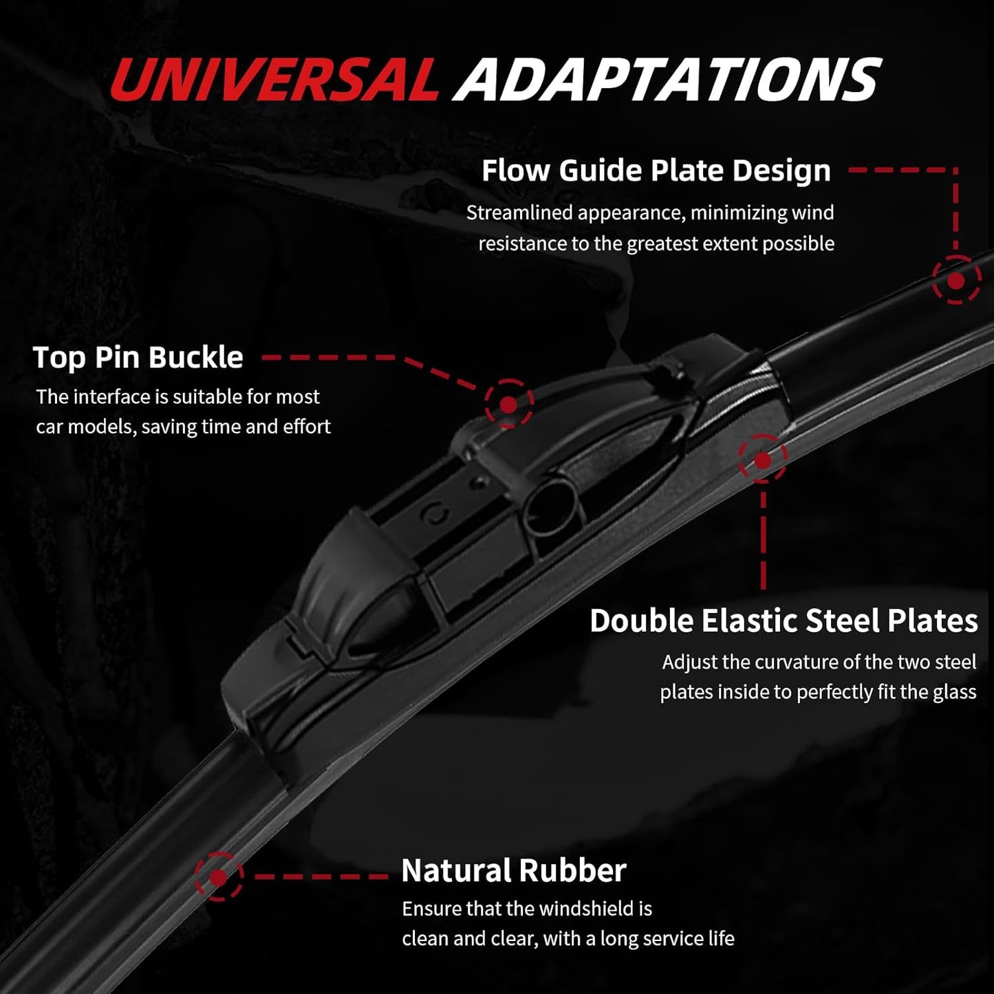 OTUAYAUTO Premium Windshield Wiper Blades - Replacement for BMW X3 2011-2017 - Precision Fit, All-Weather Performance, Front and Rear Wiper Blades, Side Lock - 26"+20"+13" (Pack of 3)