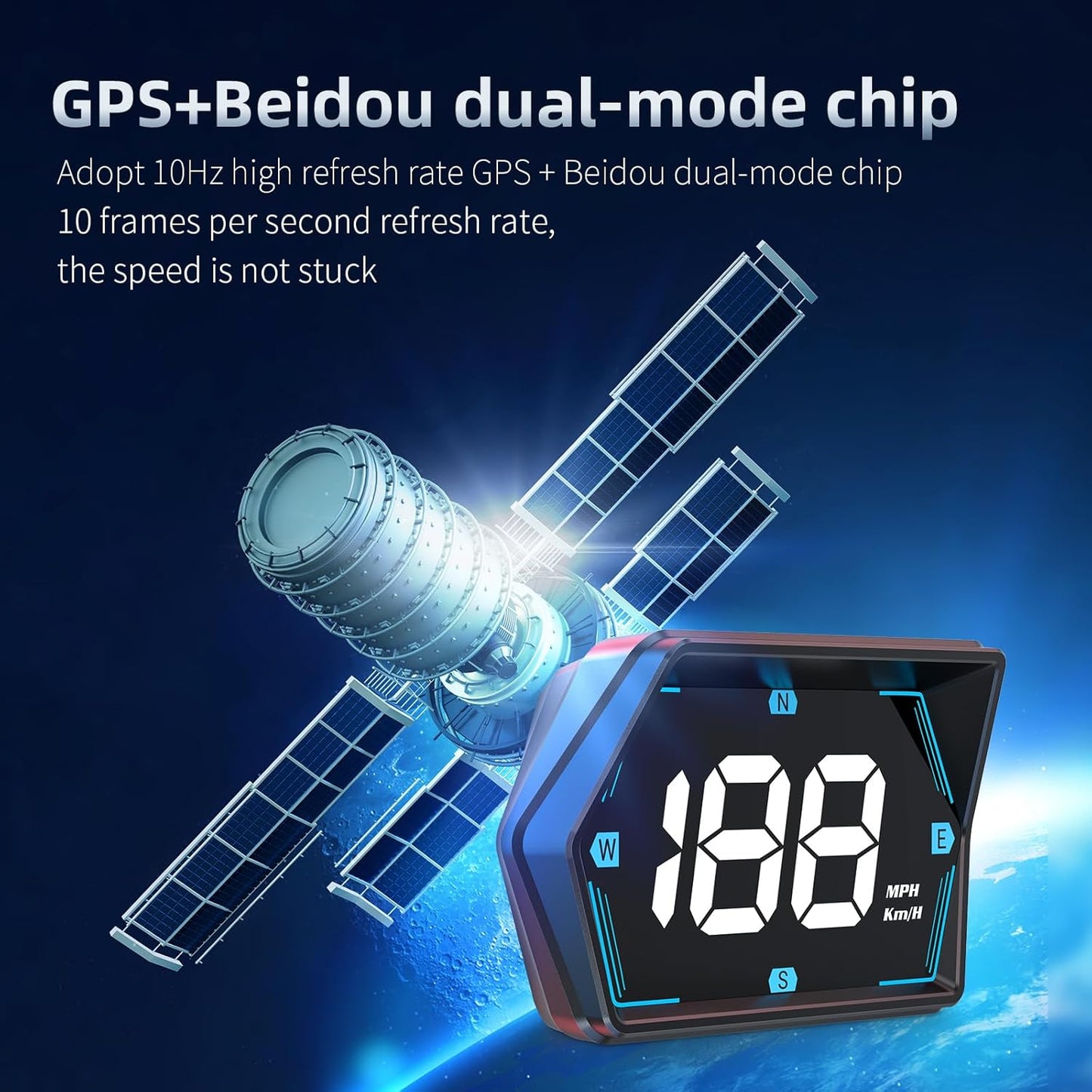 Universal Car HUD GPS Speedometer G20 Car Heads-up Display Plug and Play with USB Connection,Displays MPH, Comes with Compass Over Speed Alert HD Display Speedometer for All Vehicles