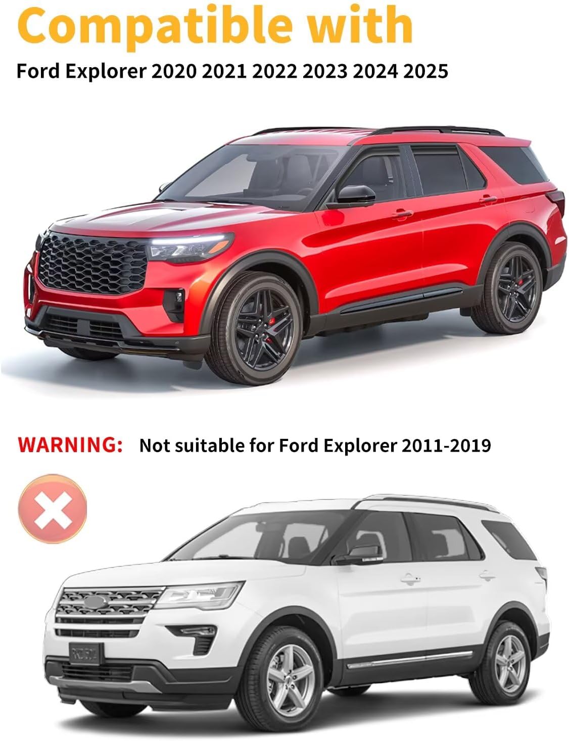 in-Channel Window Rain Guards Fit for Ford Explorer 2020 2021 2022 2023 2024 2025 Extra Durable Window Visors Window Deflectors Vent Visors Vent Shades Car Accessories-4 pcs 2-Q10