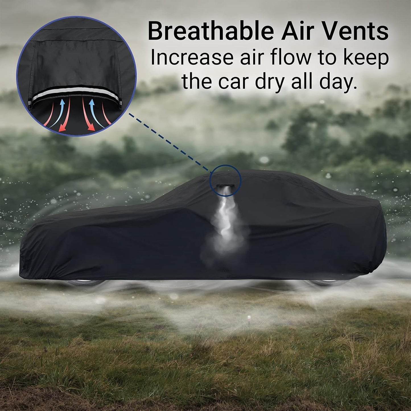 iCarCover Custom Car Cover Compatible with Camaro 2010-2023, Waterproof All Weather Rain Snow UV Sun Protector Full Exterior Indoor Outdoor Car Covers, Stripe (Black/Gray)