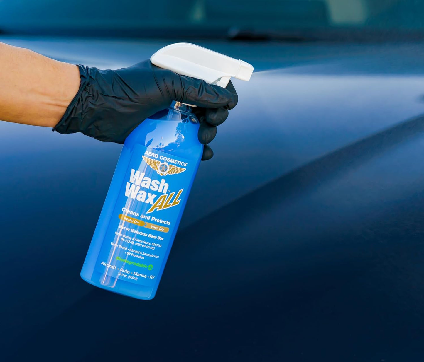Wet or Waterless Car Wash Wax 128 Fl. oz, UV Protection. Cleans, Protects, and Shines. Aircraft Quality Just Spray On and Wipe Dry Anywhere, Anytime, Home, Office, School, Garage, Parking Lots.