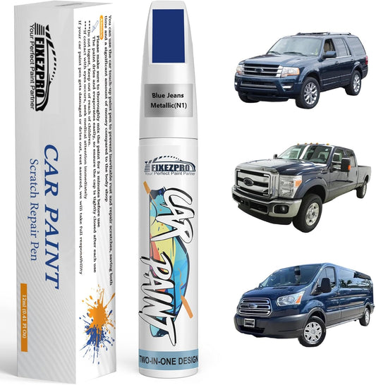 Blue Jeans Metallic(N1) Touch Up Paint for Ford, Car Paint Scratch Repair Remover Pen Color Exact Match, Quick and Easy Fix Automotive Chips and Nicks Scuff
