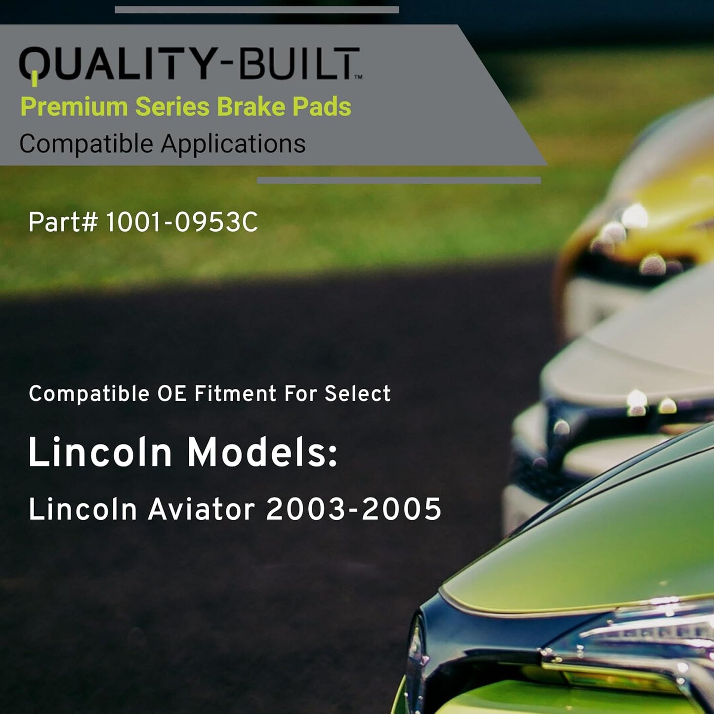 Premium Ceramic Front Brake Pads (1001-0953C) Compatible with Lincoln Aviator 2003-2005