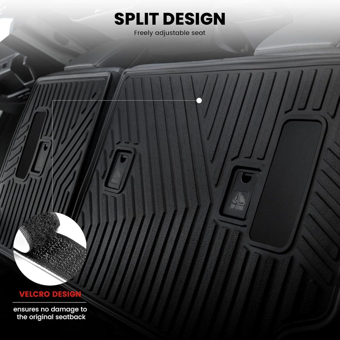 LASFIT Trunk Mat&Backrest Mat for Toyota 4Runner 2025(Only Fit 5 Seats), All Weather TPE Custom Fit Cargo Liner for 4Runner SR5/TRD/Limited 6th gen 4 Runner Cargo Mat, Black