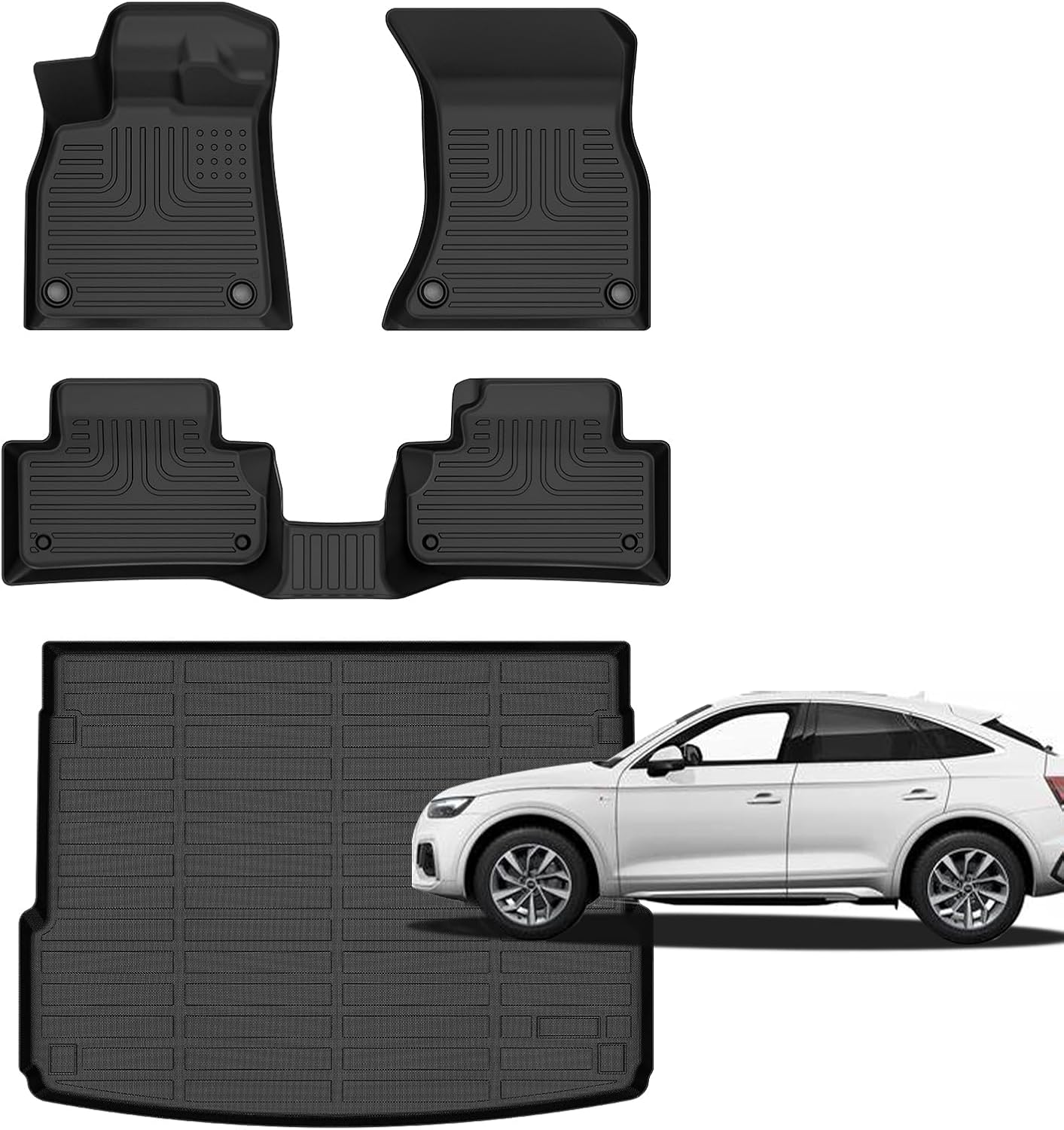 for Audi Q5/SQ5 Floor Mats 2025 2024 2023 2022 2021 2020 2019 2018 (Not for Q5 PHEV Models),Car Mats for Audi Q5/SQ5 All Weather Floor Mats Cargo Liner Accessories 2018-2025