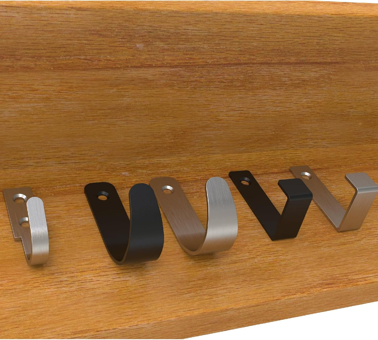 Hooks for Hanging Stainless Steel Heavy Duty Coat Hook Wall Hooks Robe Hanger Hooks Hanging Hat Key Holder for Towel, Bag Indoor Outdoor (Silver-Square-2 Hole, 2.5x1.3inch,8pcs)