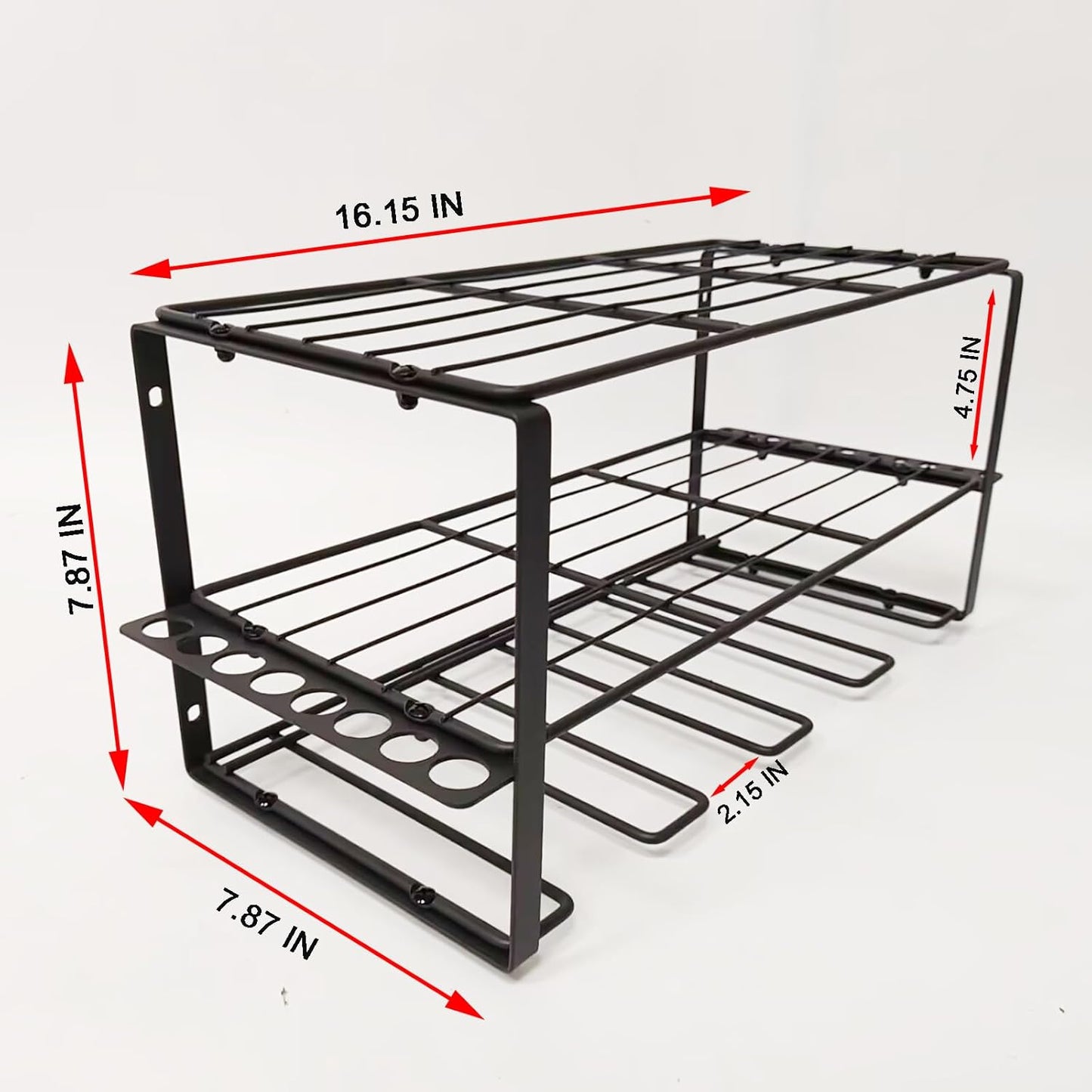 Tool Organizer, Power Tool Organizer Wall Mount with 3 Layers Tool Storage Rack for Drill Holders (Medium)