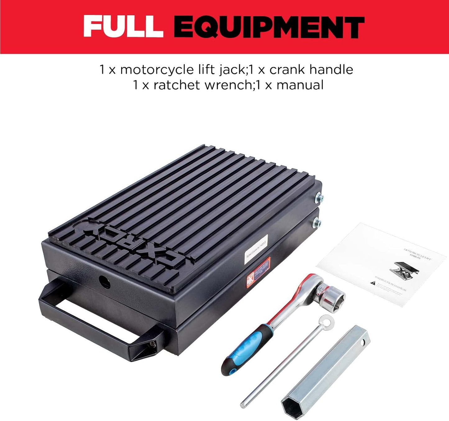 CXRCY 1400 LBS Motorcycle Lift Scissor Jack with Handle,Carbon Steel Upgraded Dirt Bike ATV Steel Motorcycle Hoist Stand with Ratchet Wrench,Crank Handle